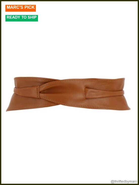 Italian Full Grain Leather Obi Belt - Adjustable Wide Belt